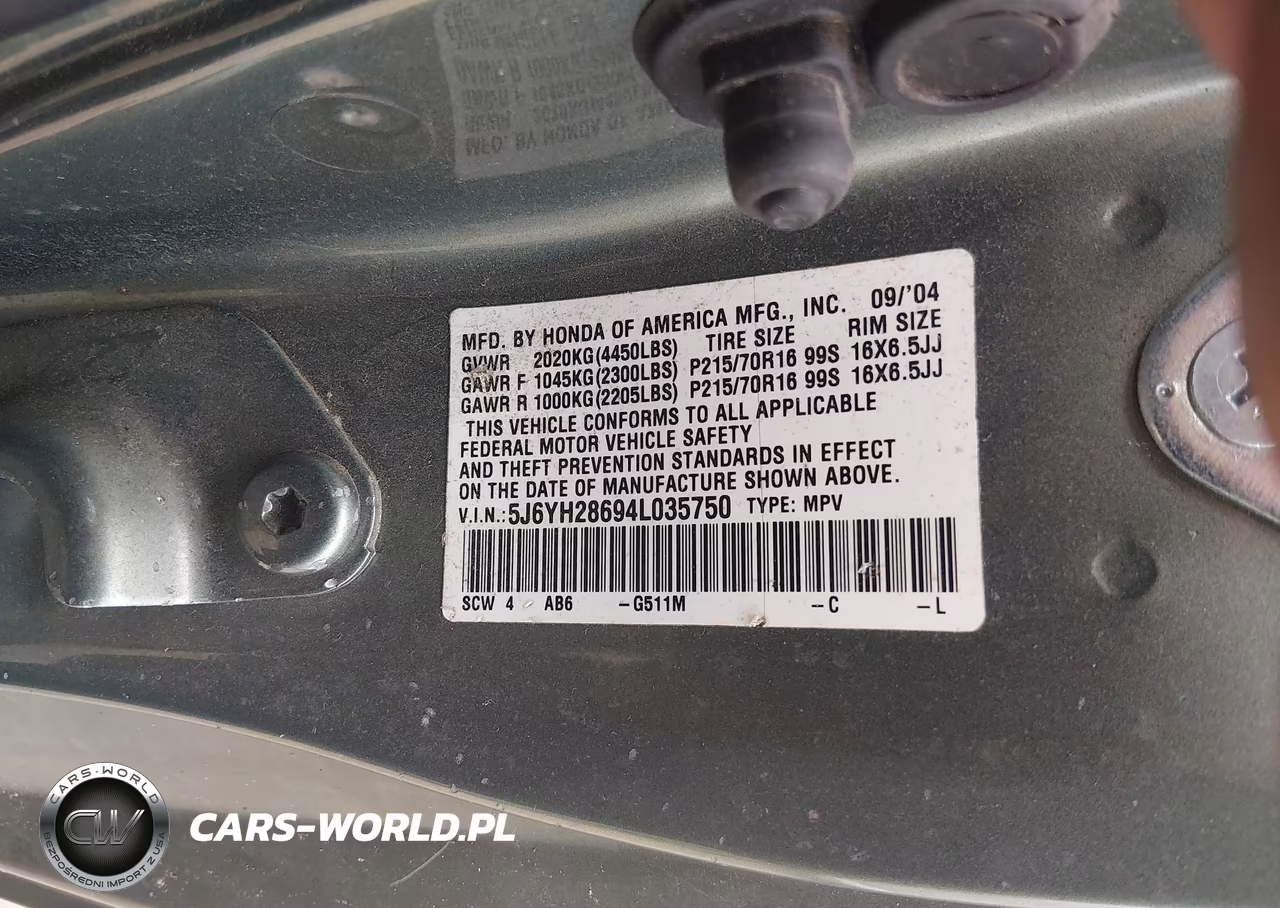 2004 Honda Element Ex VIN:5J6YH28694L035750 - 9