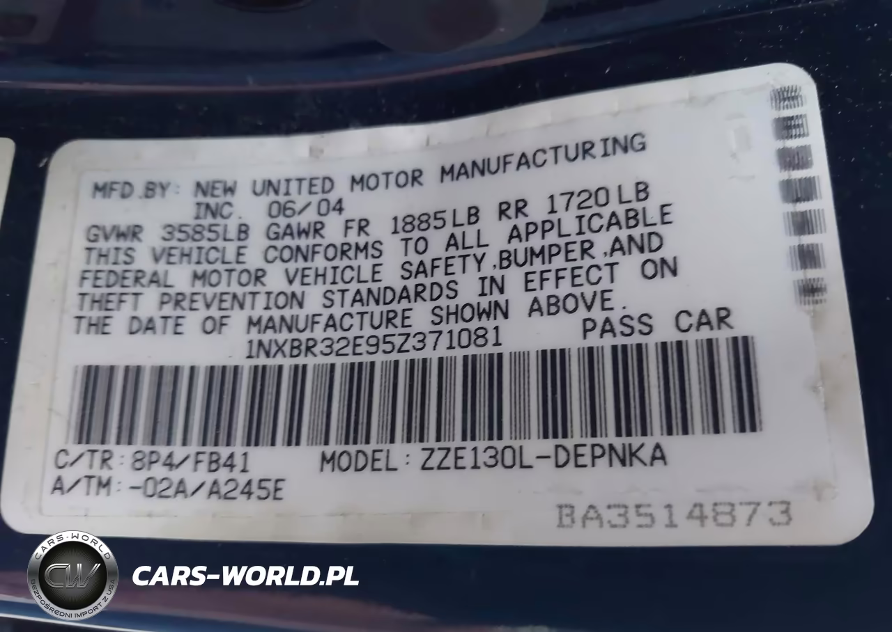 2005 Toyota Corolla Le VIN:1NXBR32E95Z371081 - 9