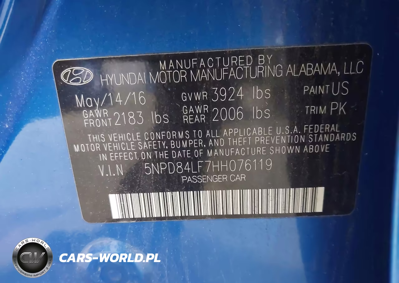 2017 Hyundai Elantra Se VIN:5NPD84LF7HH076119 - 9