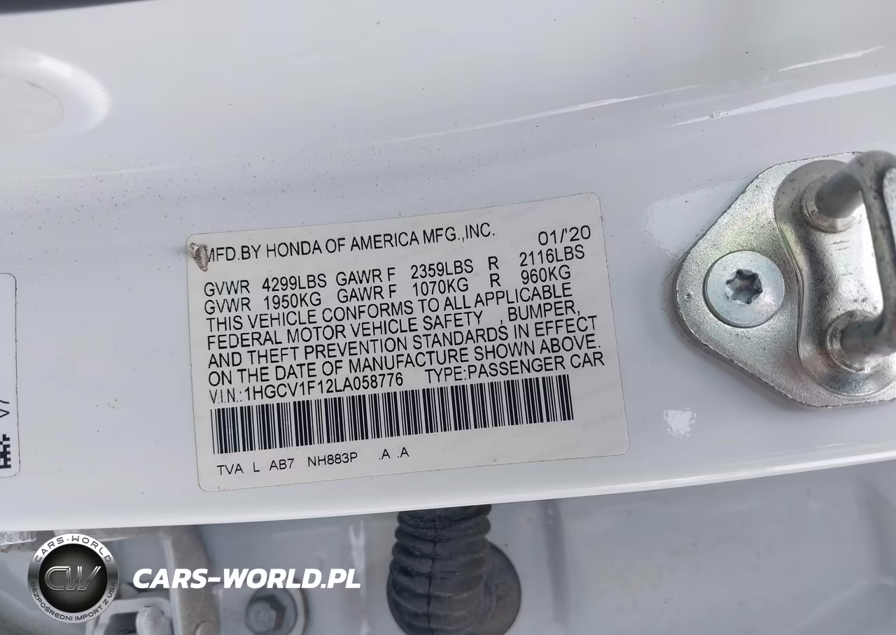 2020 Honda Accord Lx VIN:1HGCV1F12LA058776 - 9
