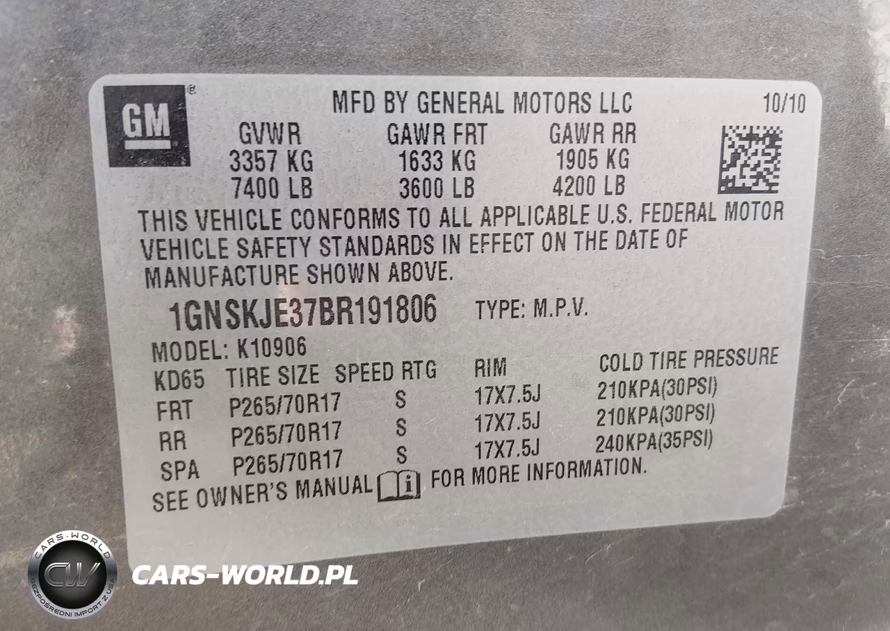 2011 Chevrolet Suburban 1500 Lt1 VIN:1GNSKJE37BR191806 - 9