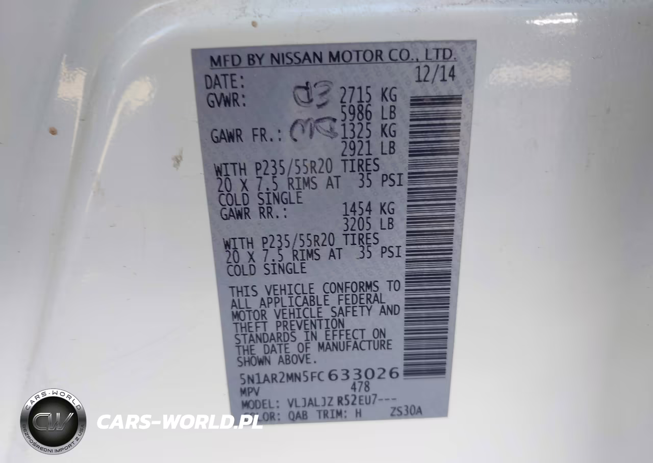 2015 Nissan Pathfinder Platinum VIN:5N1AR2MN5FC633026 - 9