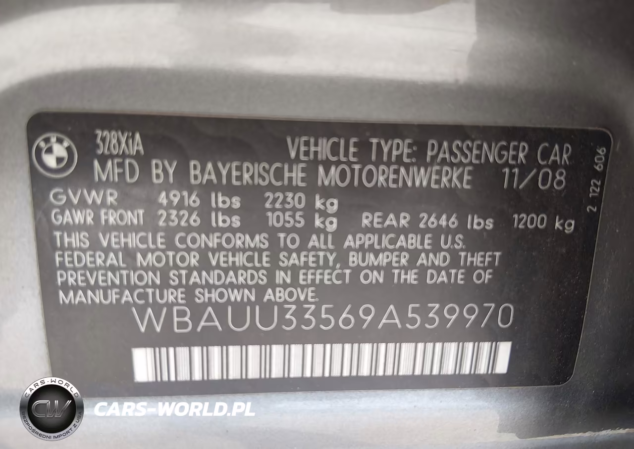 2009 BMW 328I xDrive VIN:WBAUU33569A539970 - 9