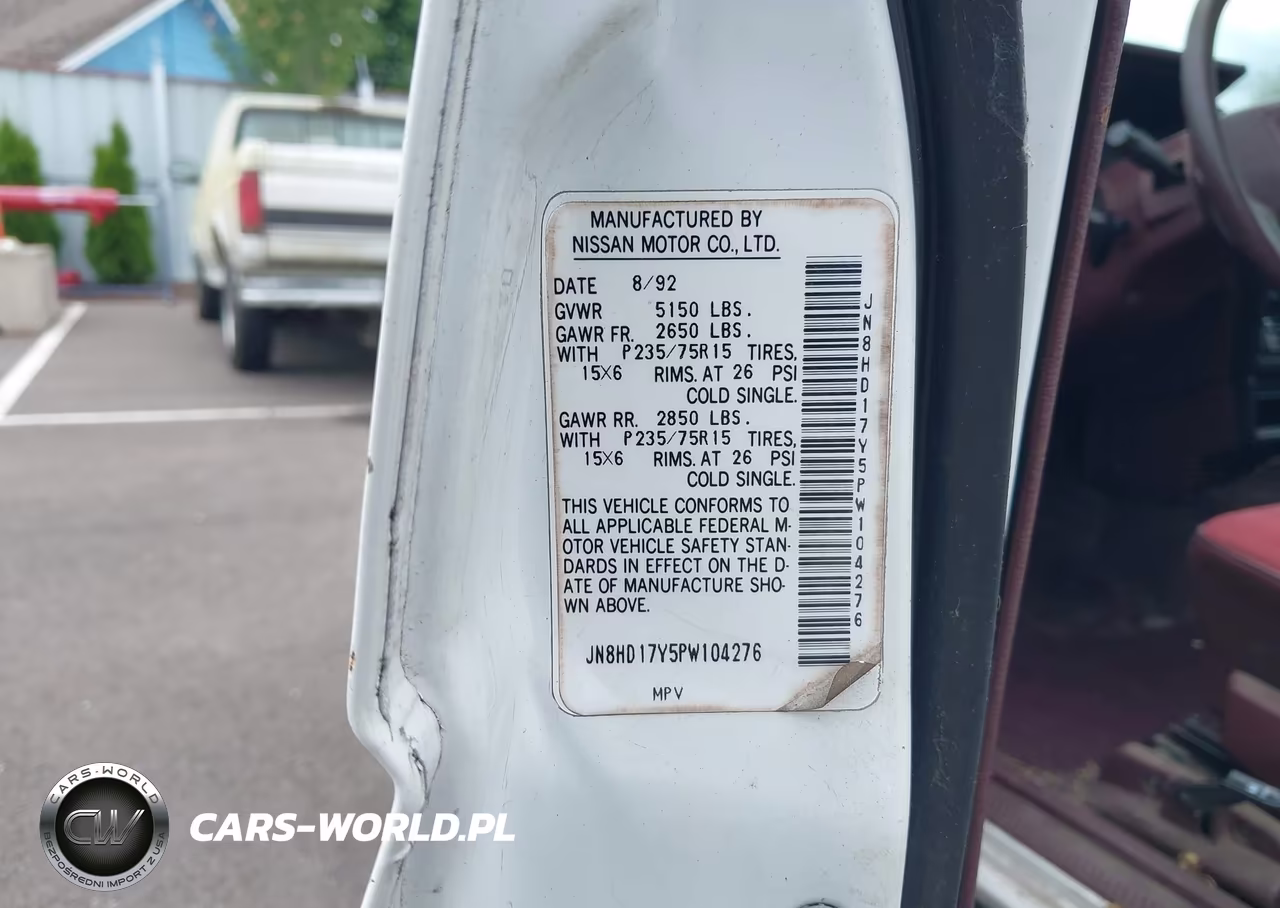 1993 Nissan Pathfinder Xe-Se VIN:JN8HD17Y5PW104276 - 9