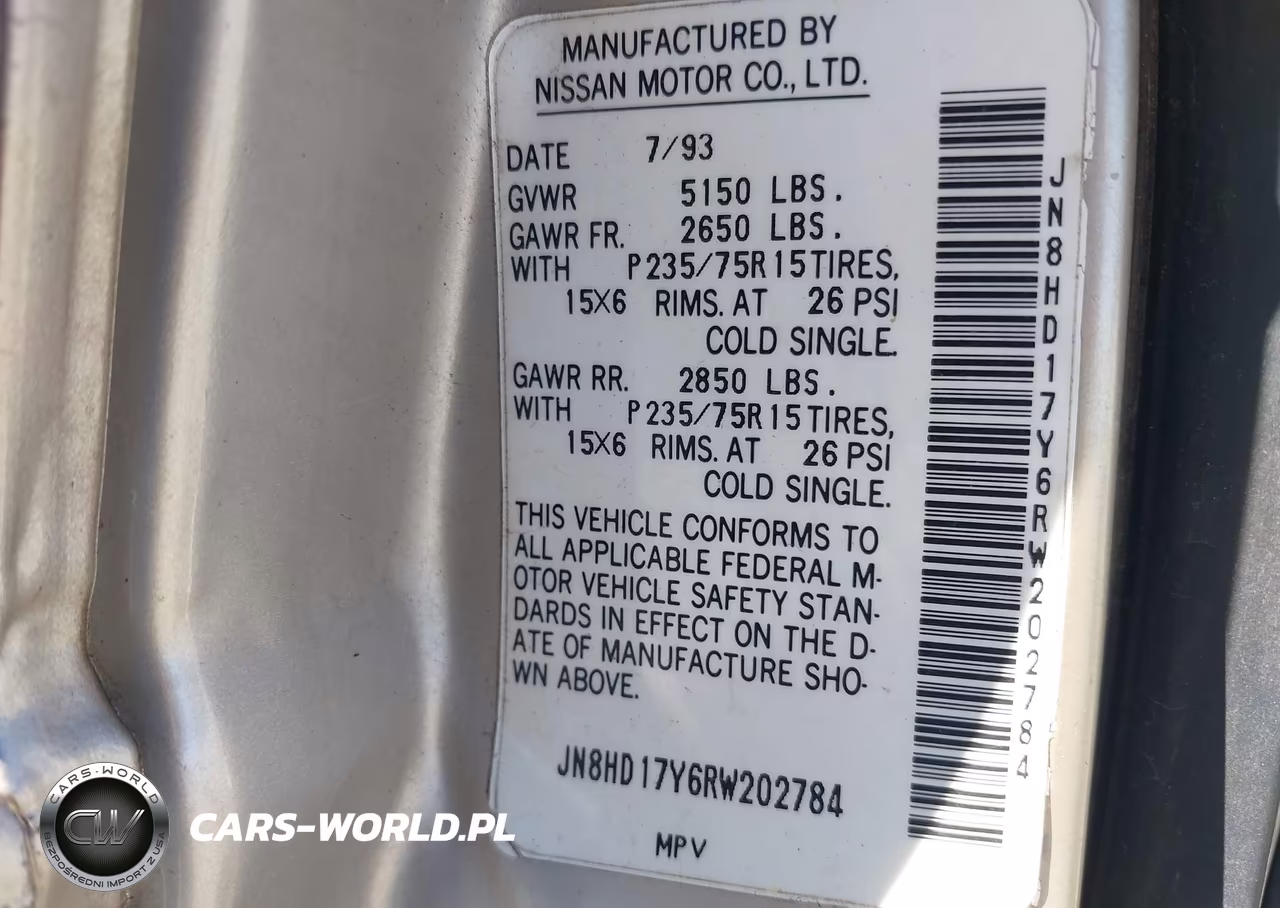1994 Nissan Pathfinder Le-Se-Xe VIN:JN8HD17Y6RW202784 - 9
