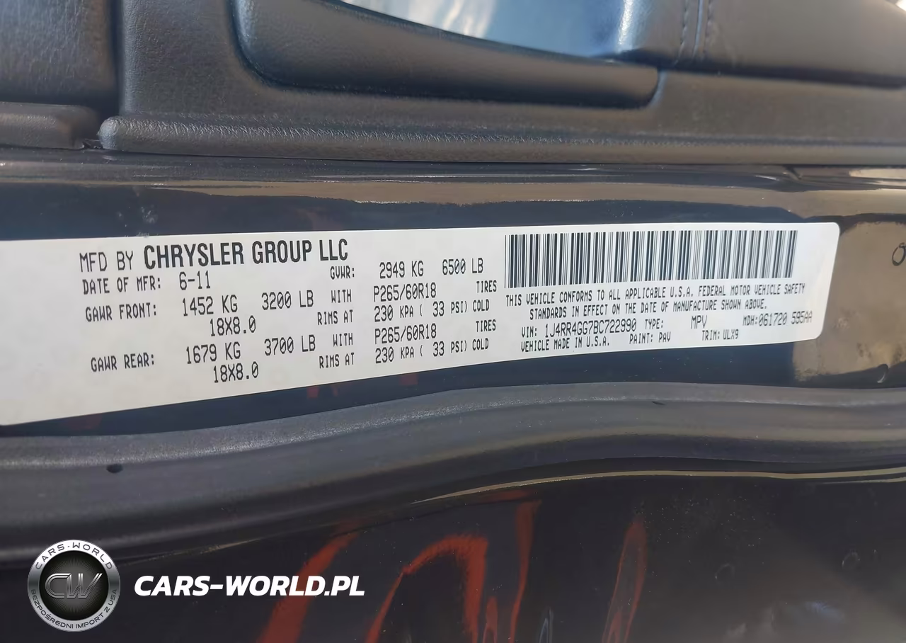 2011 Jeep Grand Cherokee Laredo VIN:1J4RR4GG7BC722990 - 9