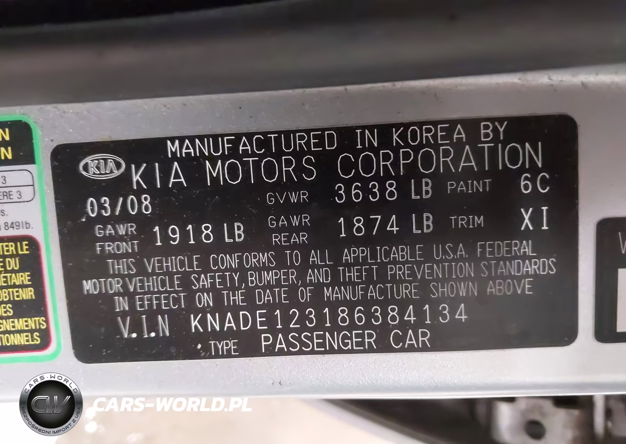 2008 Kia Rio Lx VIN:KNADE123186384134 - 9