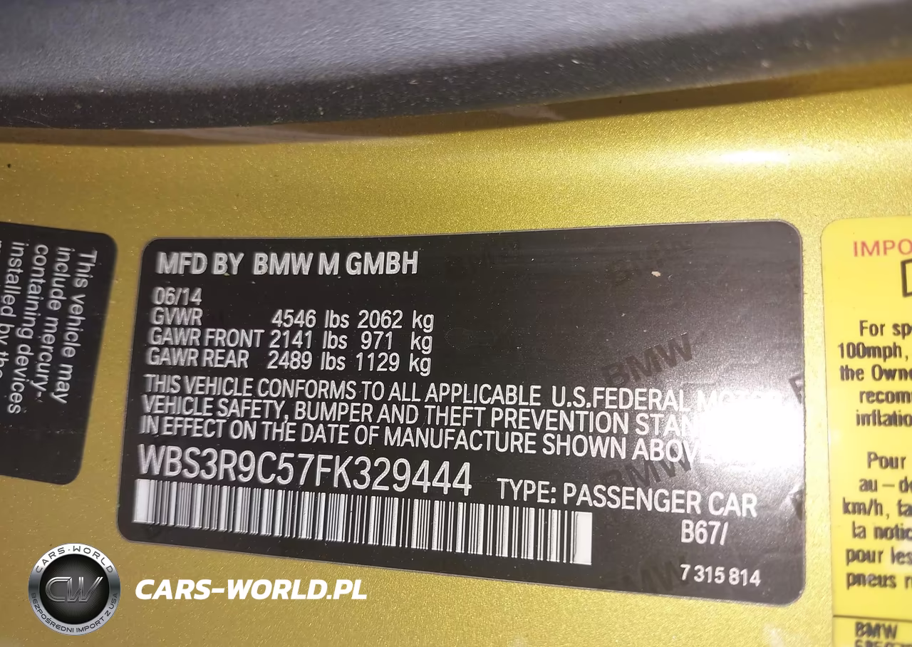 2015 BMW M4 VIN:WBS3R9C57FK329444 - 9
