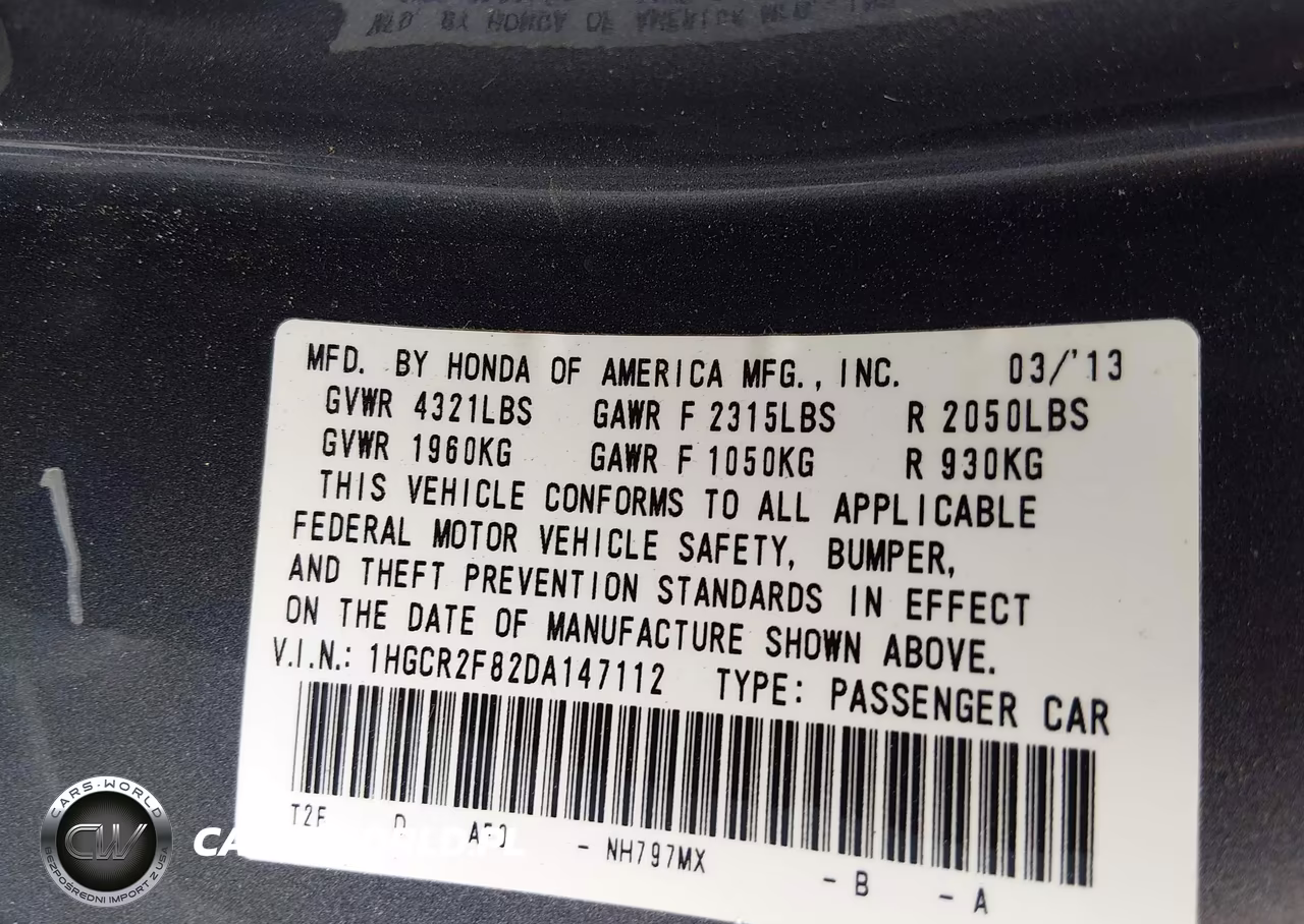 2013 Honda Accord Ex-L VIN:1HGCR2F82DA147112 - 9