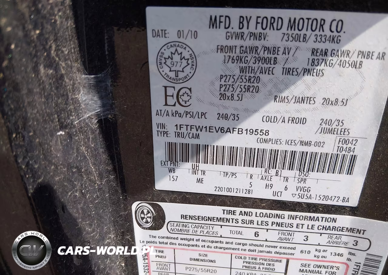 2010 Ford F150 Supercrew VIN:1FTFW1EV6AFB19558 - 9