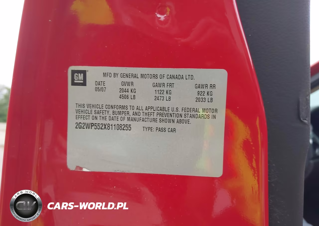 2008 Pontiac Grand Prix VIN:2G2WP552X81108255 - 9
