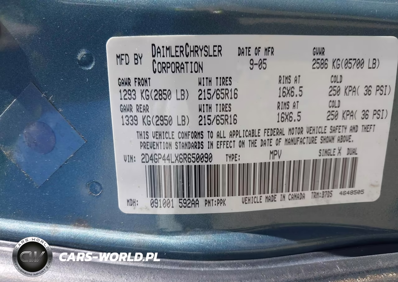 2006 Dodge Grand Caravan Sxt VIN:2D4GP44LX6R650090 - 9