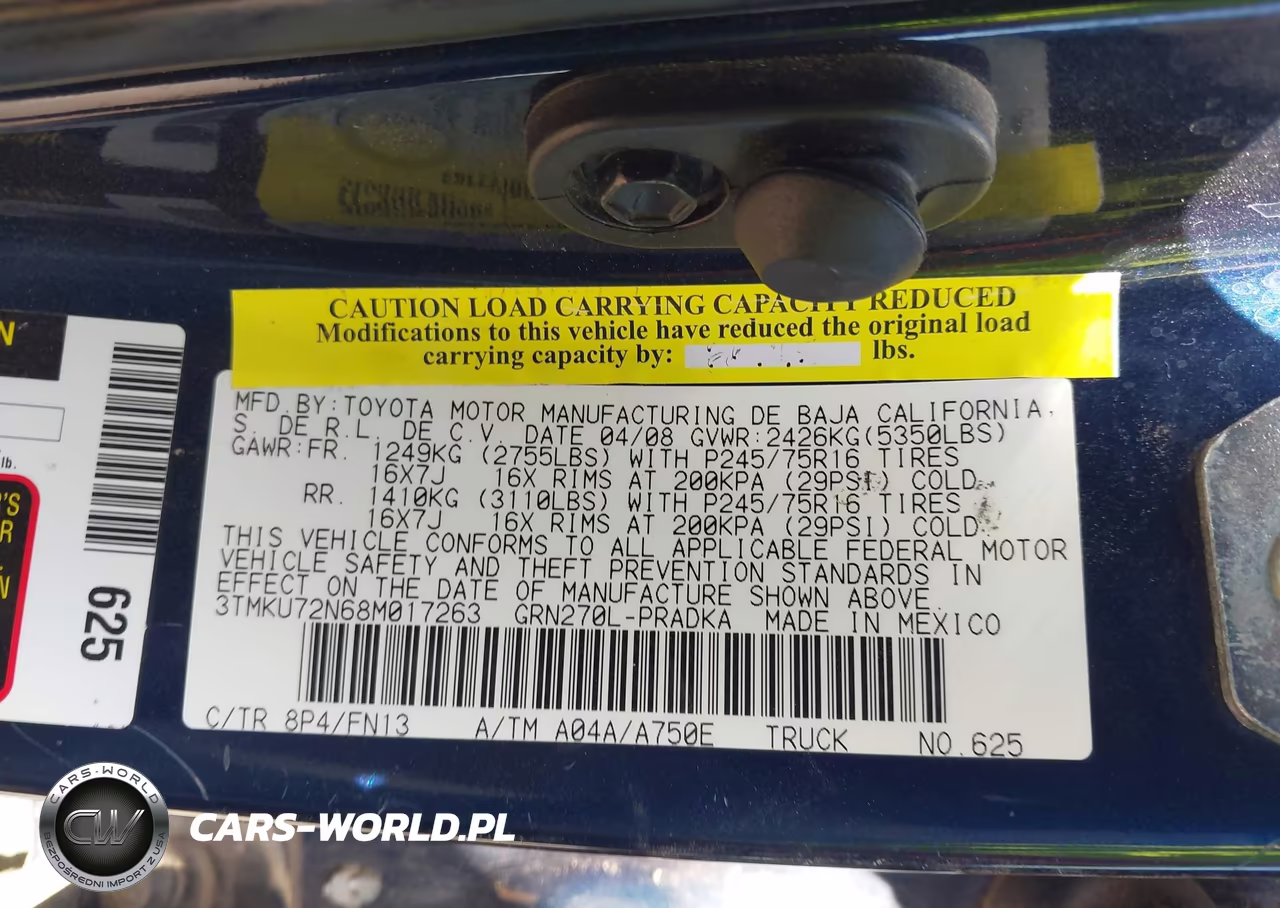 2008 Toyota Tacoma Prerunner V6 VIN:3TMKU72N68M017263 - 9