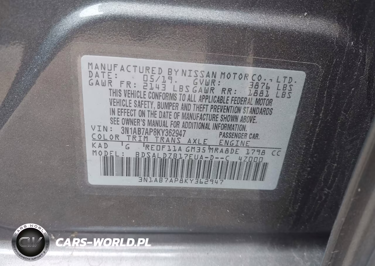 2019 Nissan Sentra Sv VIN:3N1AB7AP8KY362947 - 9