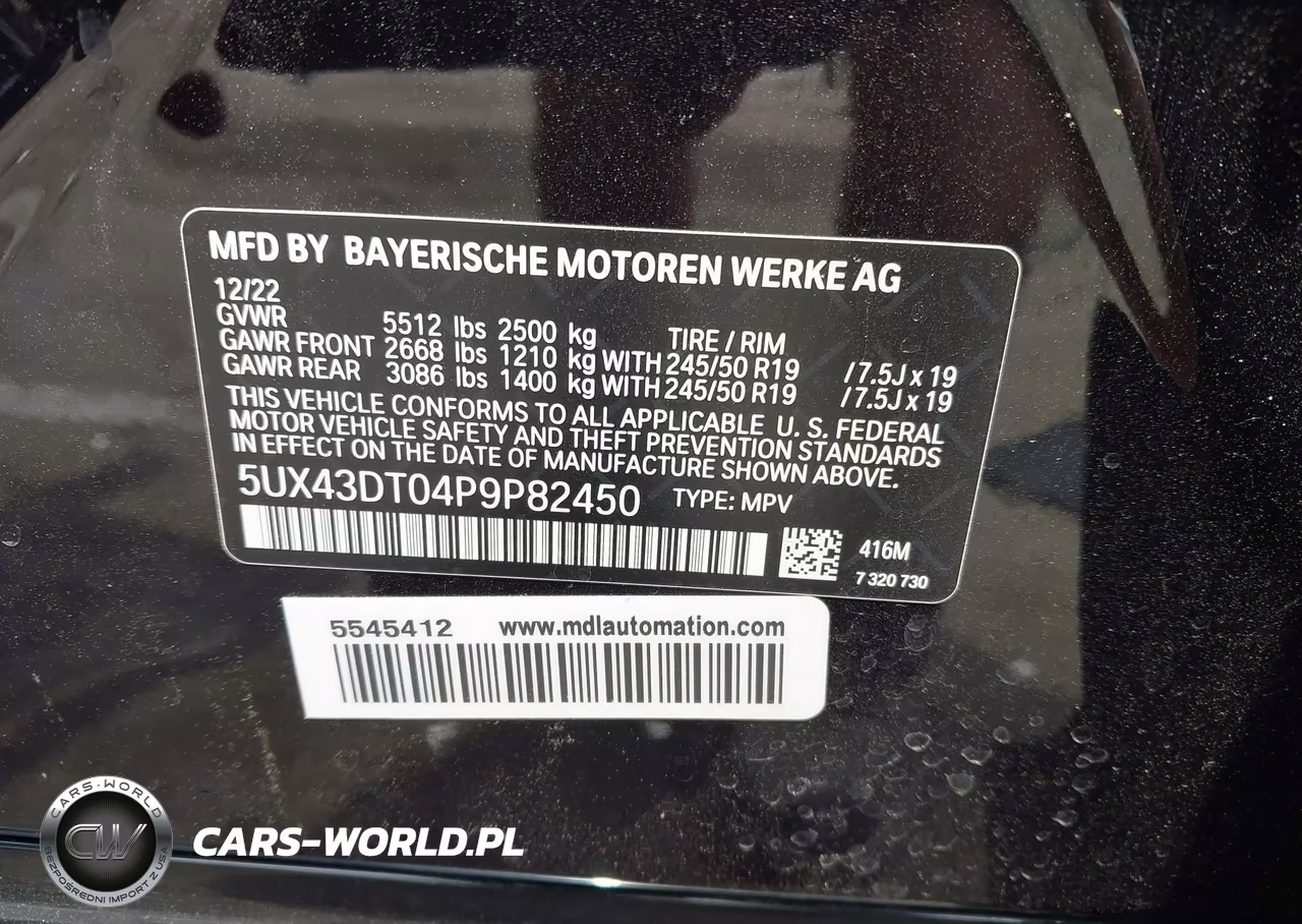 2023 BMW X4 M40I VIN:5UX43DT04P9P82450 - 9