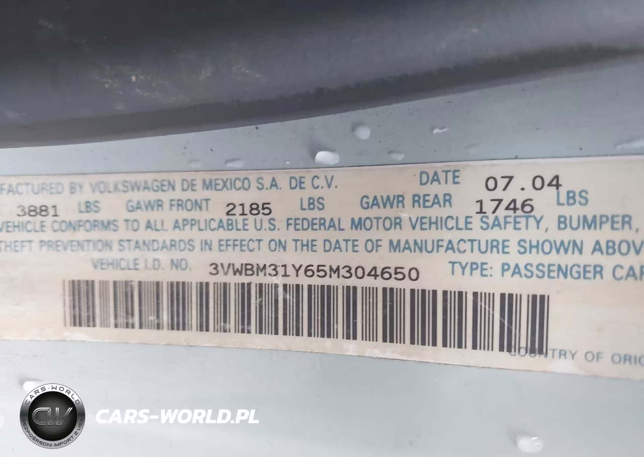 2005 Volkswagen New Beetle Gl VIN:3VWBM31Y65M304650 - 9