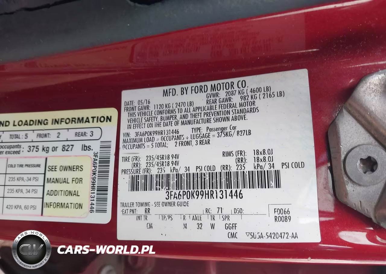 2017 Ford Fusion Titanium VIN:3FA6P0K99HR131446 - 9