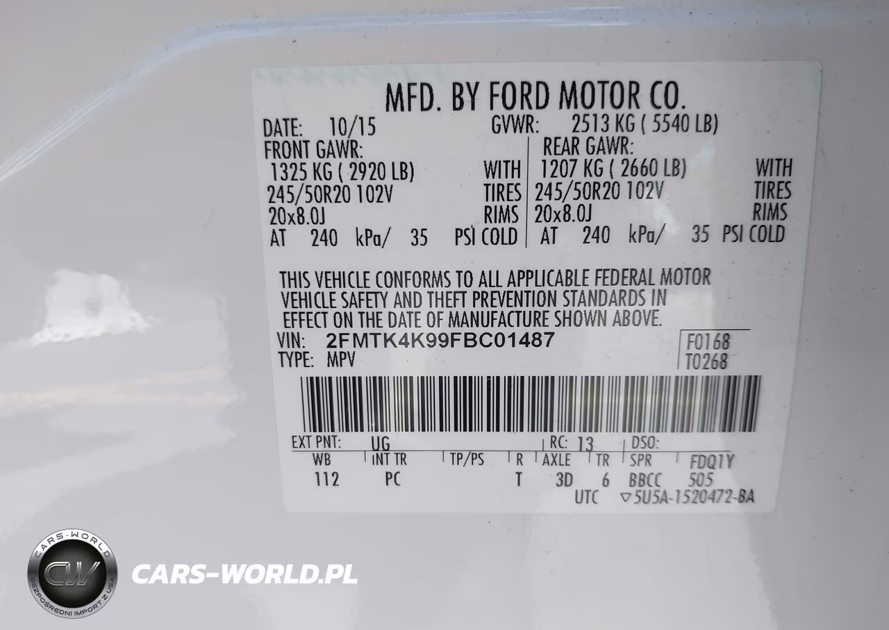 2015 Ford Edge Titanium VIN:2FMTK4K99FBC01487 - 9
