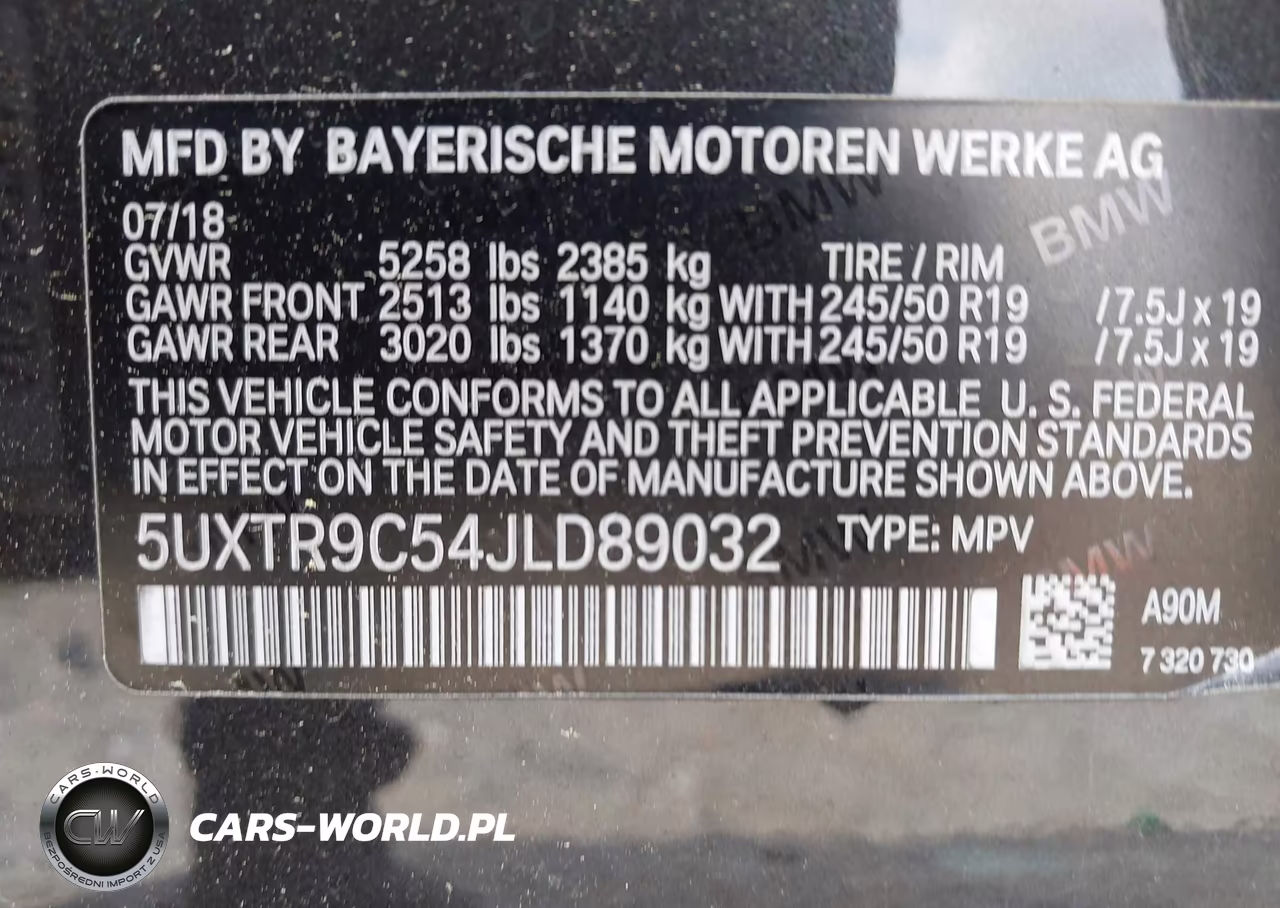 2018 BMW X3 xDrive30I VIN:5UXTR9C54JLD89032 - 9