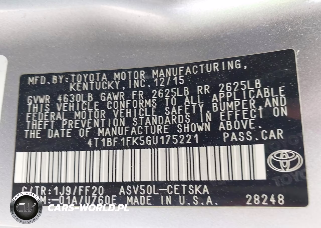 2016 Toyota Camry Se VIN:4T1BF1FK5GU175221 - 9