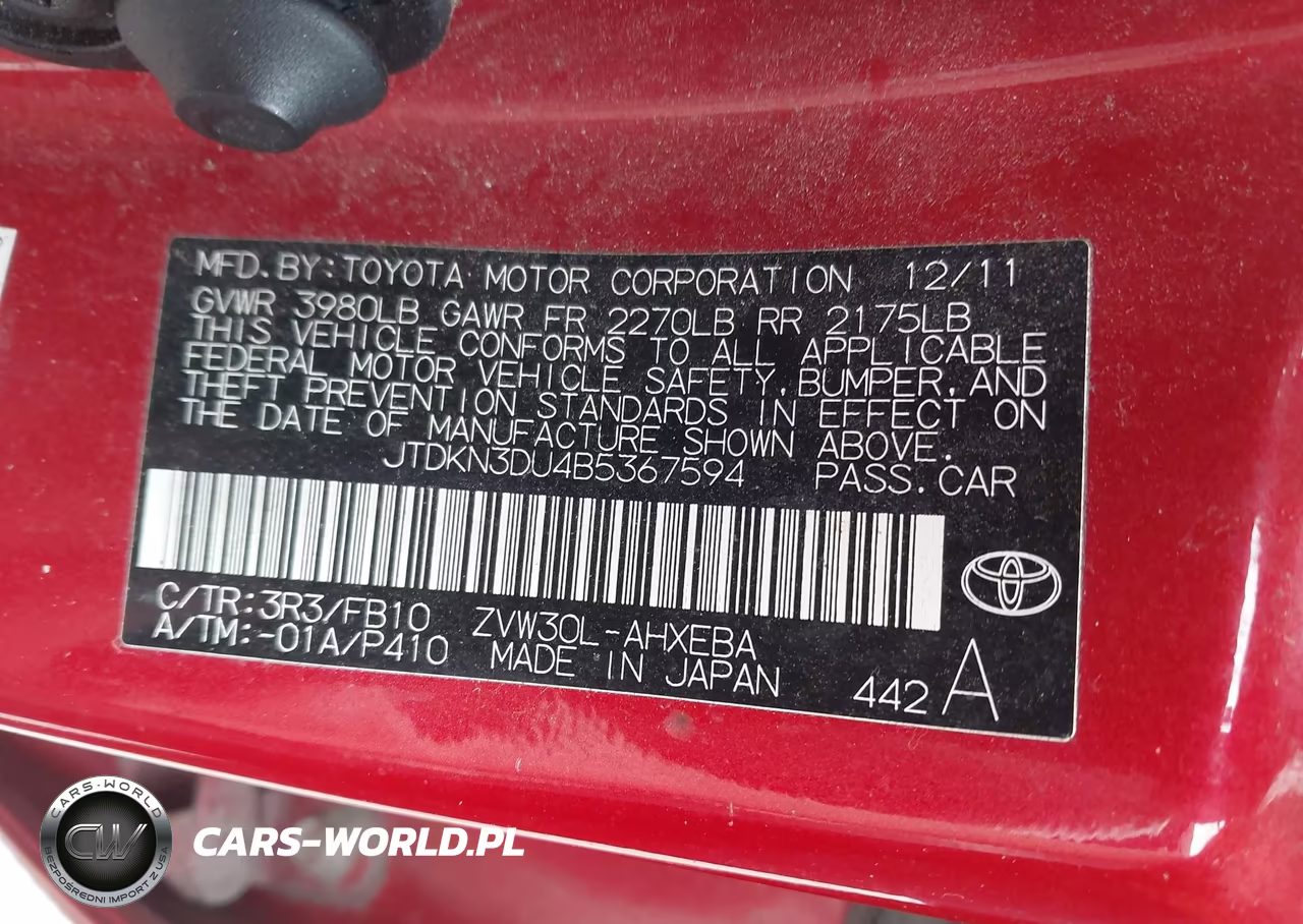 2011 Toyota Prius Three VIN:JTDKN3DU4B5367594 - 9