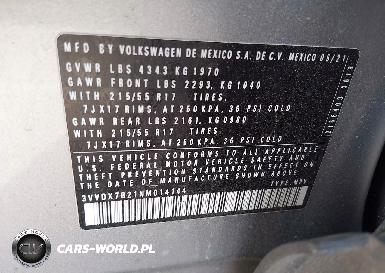 2022 Volkswagen Taos 1.5T S VIN:3VVDX7B21NM014144 - 9