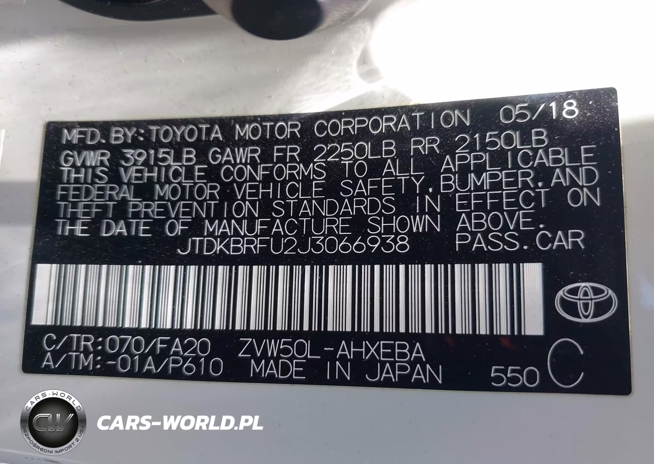 2018 Toyota Prius Two VIN:JTDKBRFU2J3066938 - 9