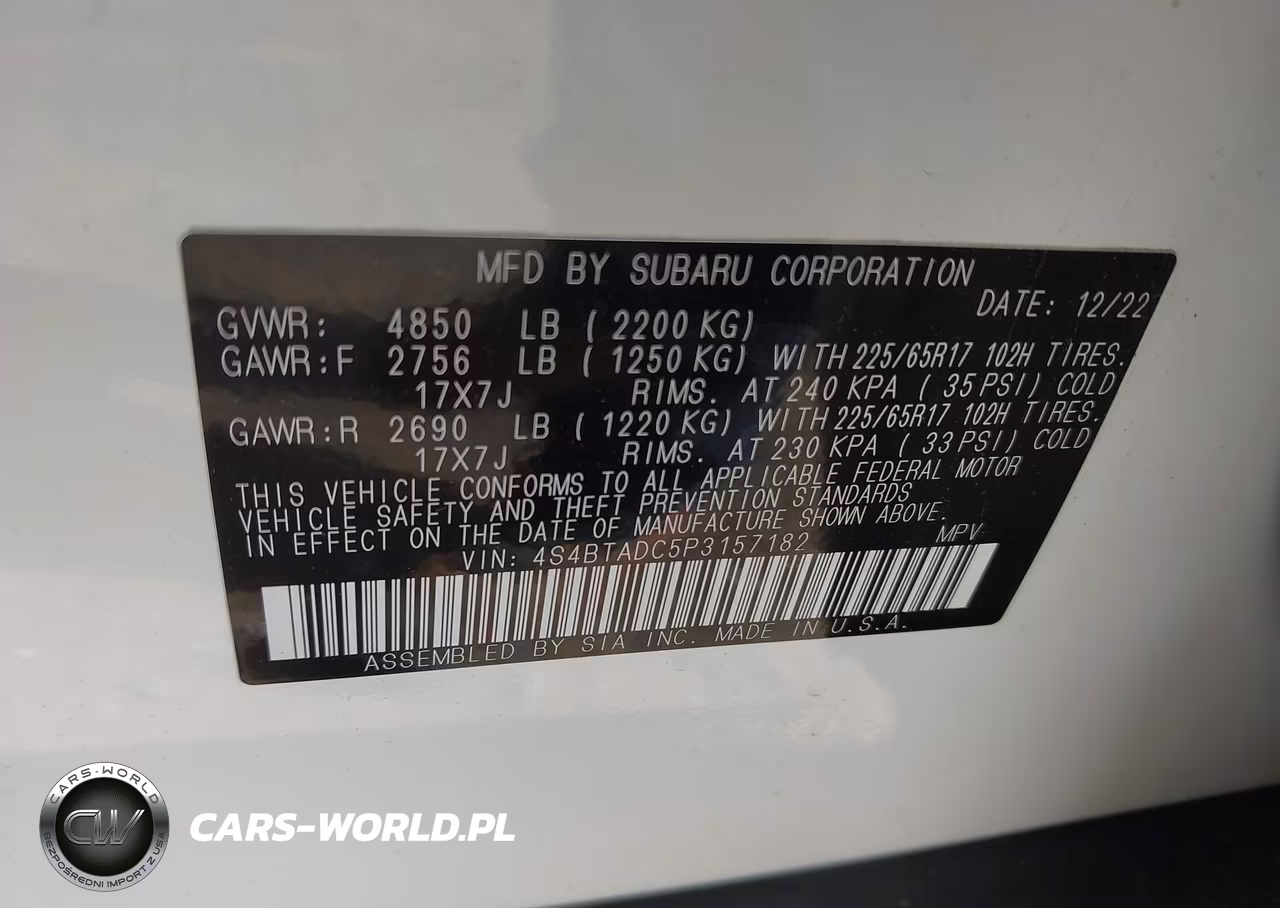 2023 Subaru Outback Premium VIN:4S4BTADC5P3157182 - 9