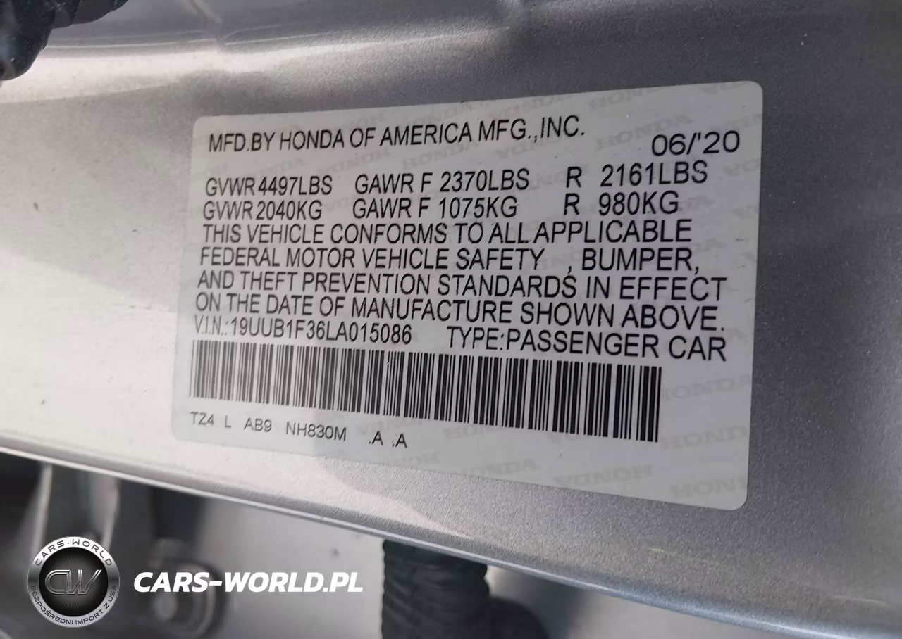 2020 Acura Tlx Standard VIN:19UUB1F36LA015086 - 9