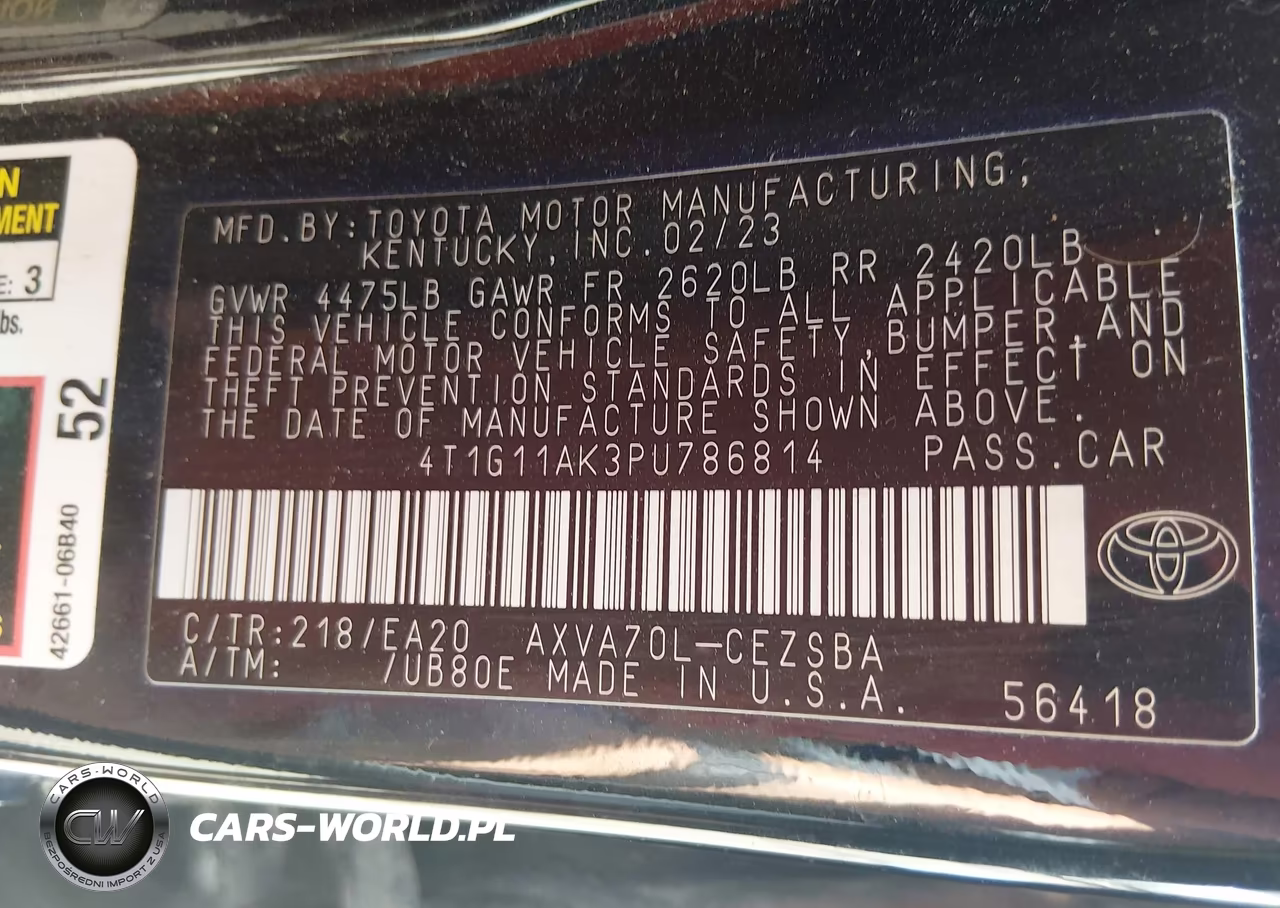 2023 Toyota Camry Se VIN:4T1G11AK3PU786814 - 9