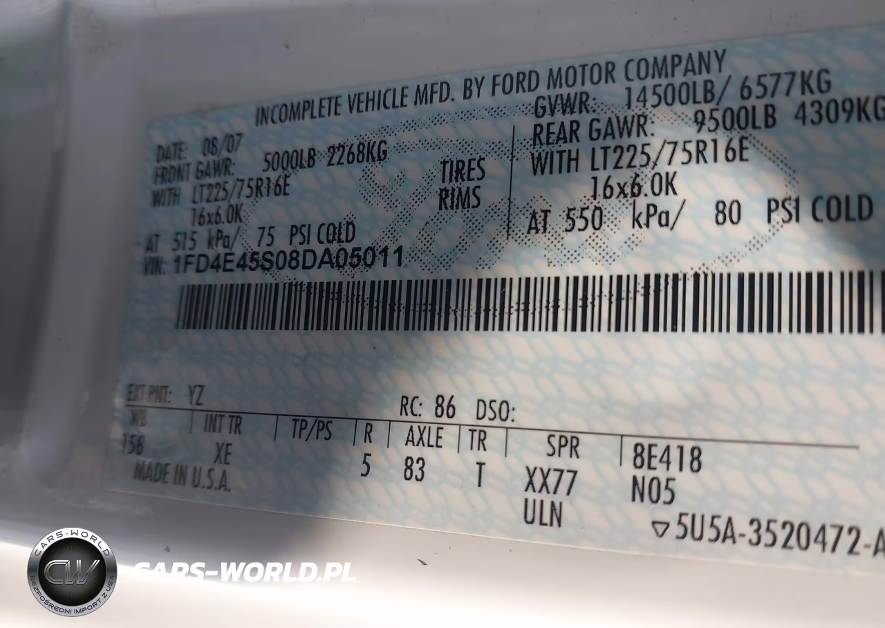 2008 Ford Econoline Commercial Cutaway VIN:1FD4E45S08DA05011 - 8