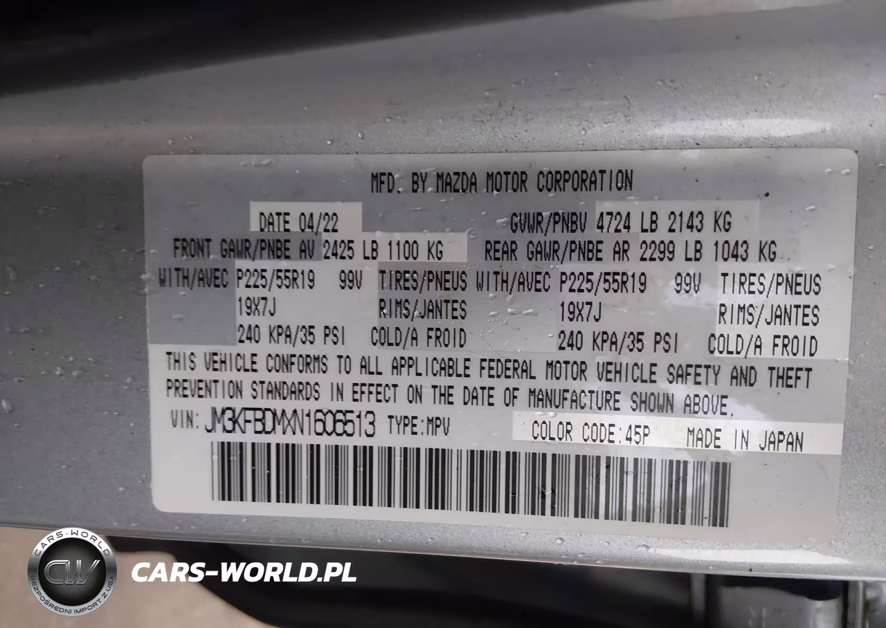 2022 Mazda Cx-5 2.5 S Premium VIN:JM3KFBDMXN1606513 - 9