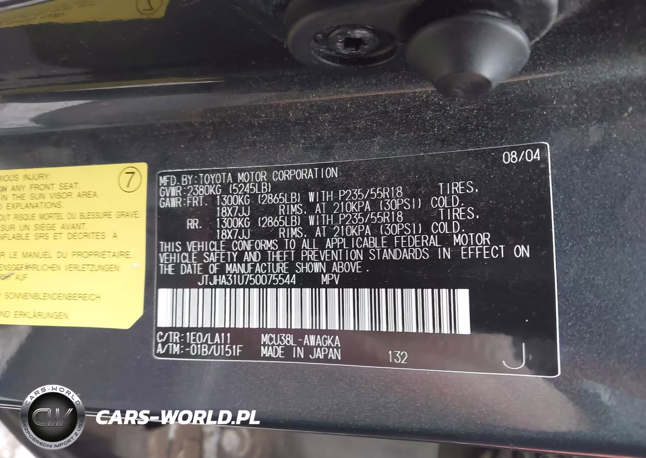 2005 Lexus Rx 330 VIN:JTJHA31U750075544 - 9