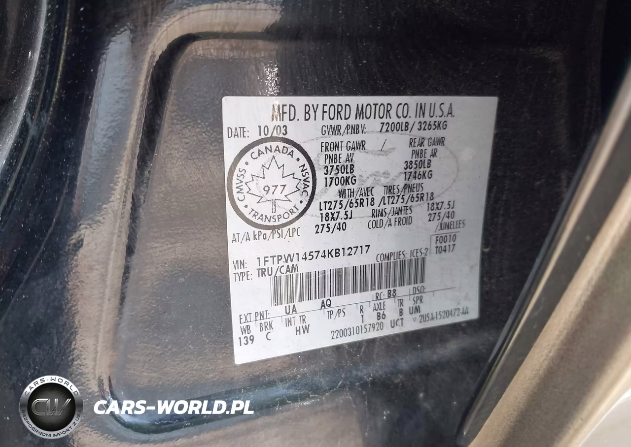 2004 Ford F-150 Fx4-Lariat-Xlt VIN:1FTPW14574KB12717 - 9