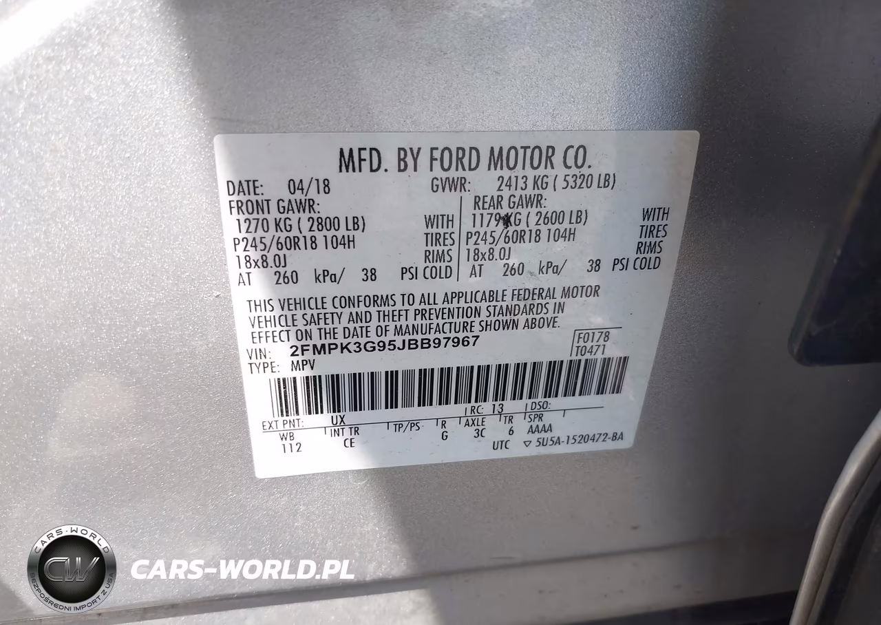 2018 Ford Edge Se VIN:2FMPK3G95JBB97967 - 9