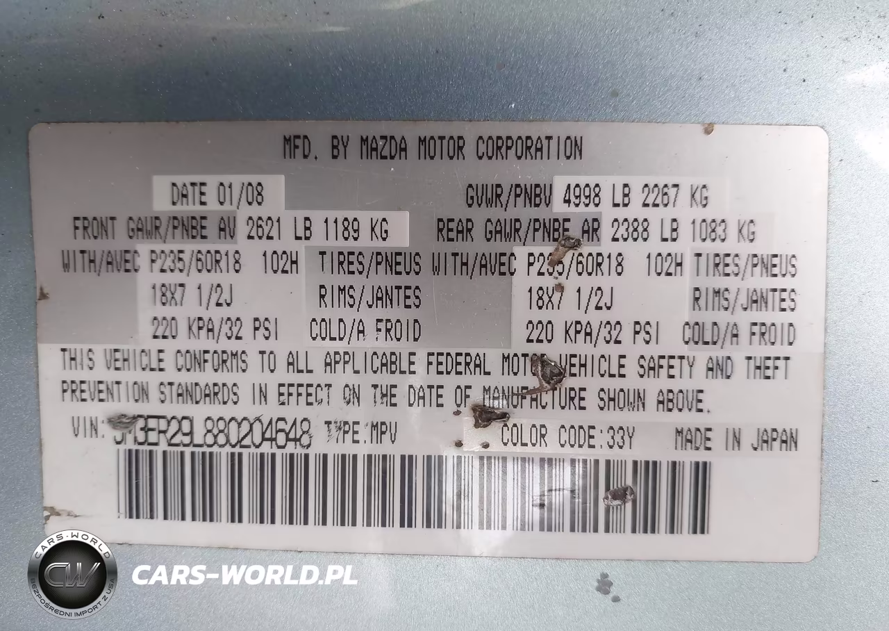 2008 Mazda Cx-7 Grand Touring VIN:JM3ER29L880204648 - 9