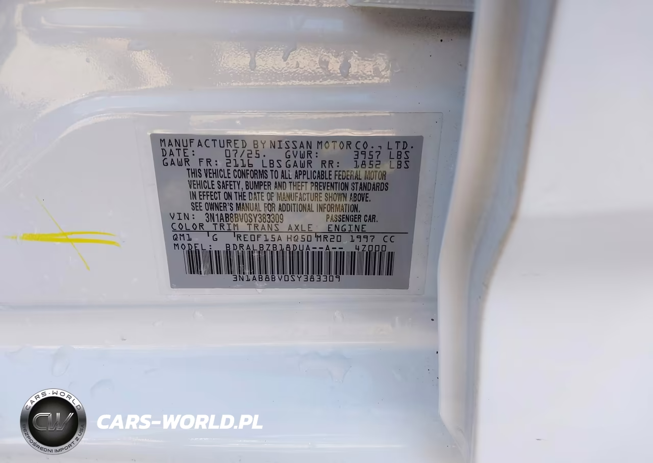 2025 Nissan Sentra S VIN:3N1AB8BV0SY383309 - 9