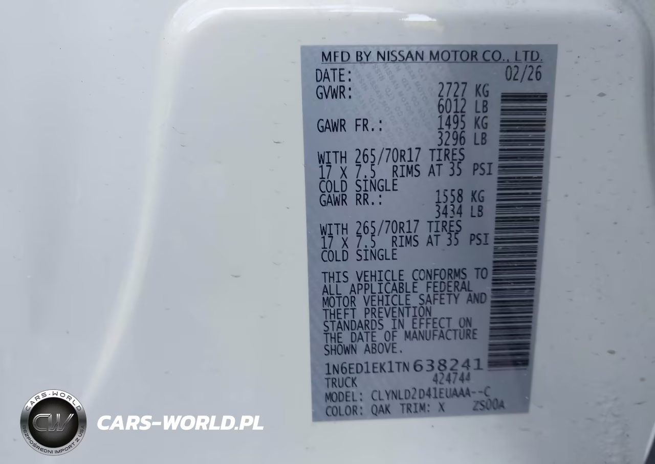 2026 Nissan Frontier Pro-4X 4X4 VIN:1N6ED1EK1TN638241 - 9