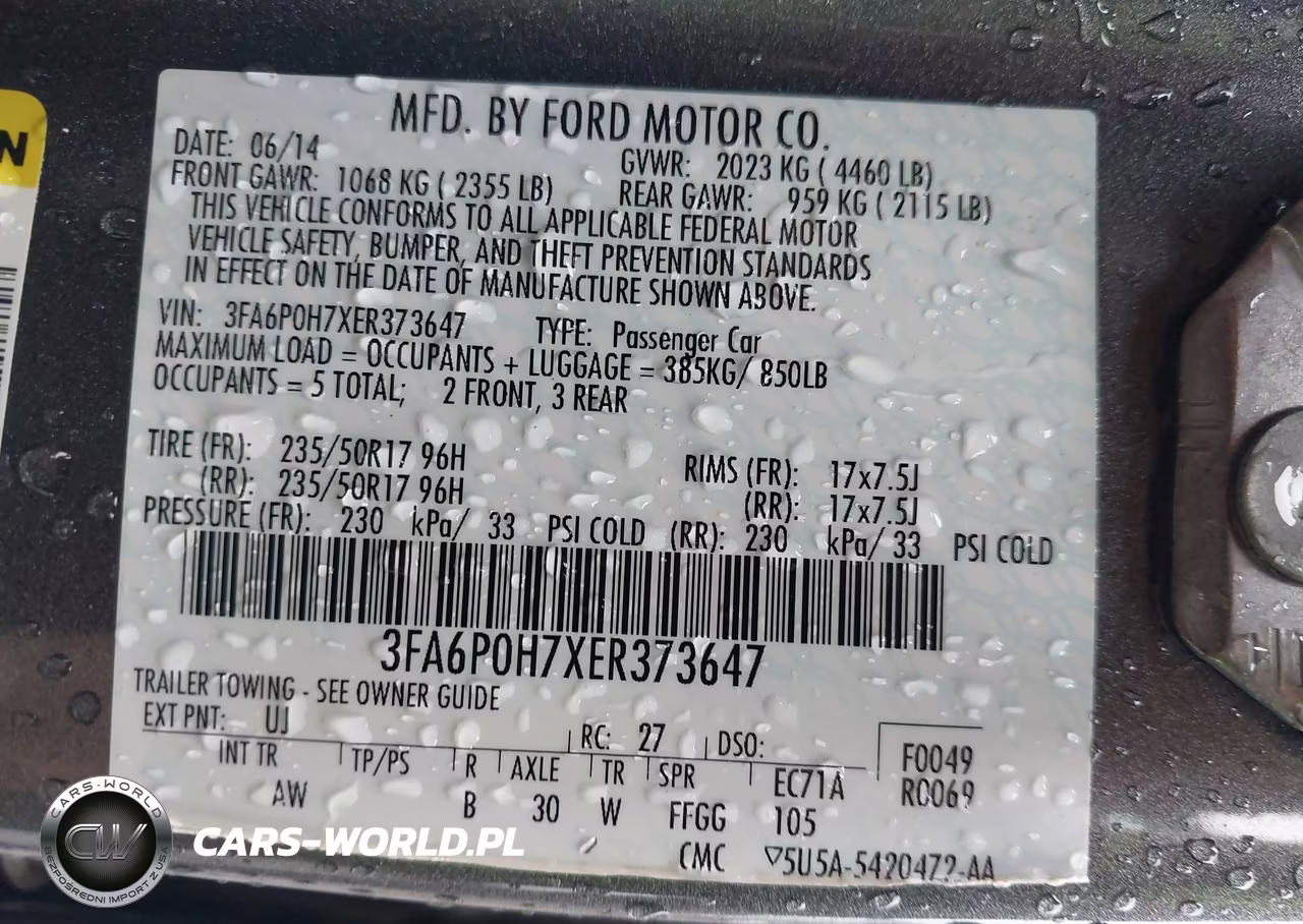 2014 Ford Fusion Se VIN:3FA6P0H7XER373647 - 9