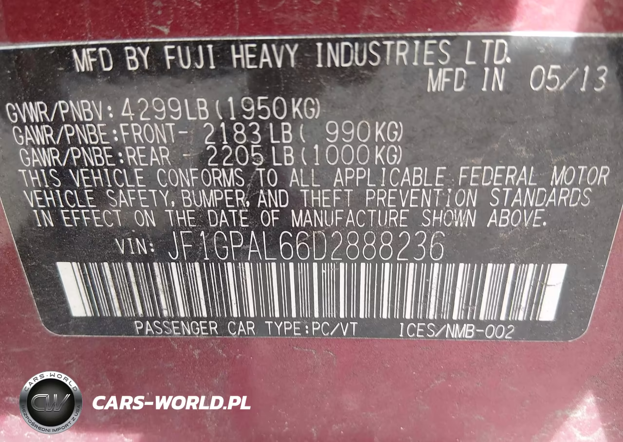2013 Subaru Impreza 2.0I Sport Premium VIN:JF1GPAL66D2888236 - 9