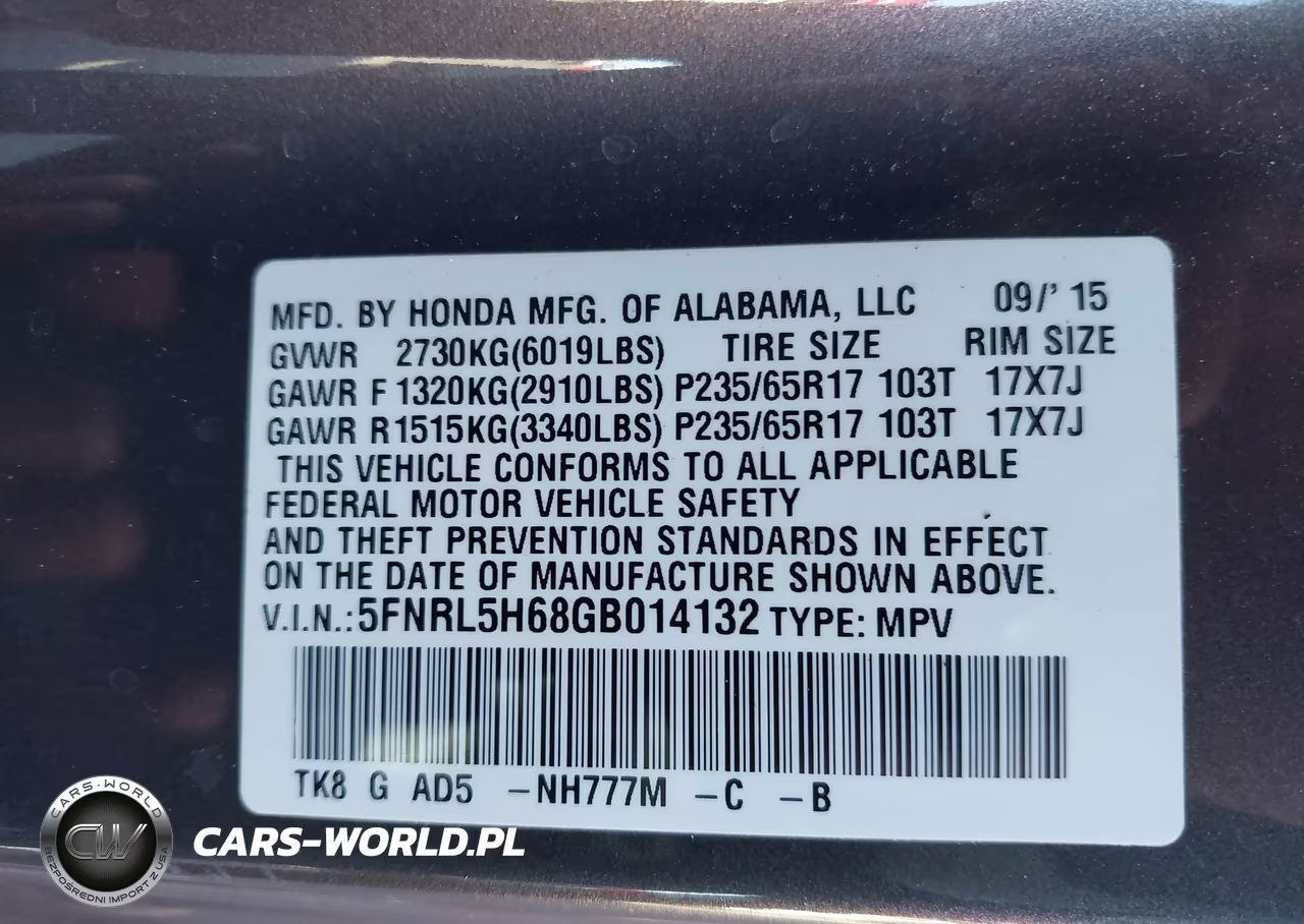2016 Honda Odyssey Ex-L VIN:5FNRL5H68GB014132 - 9