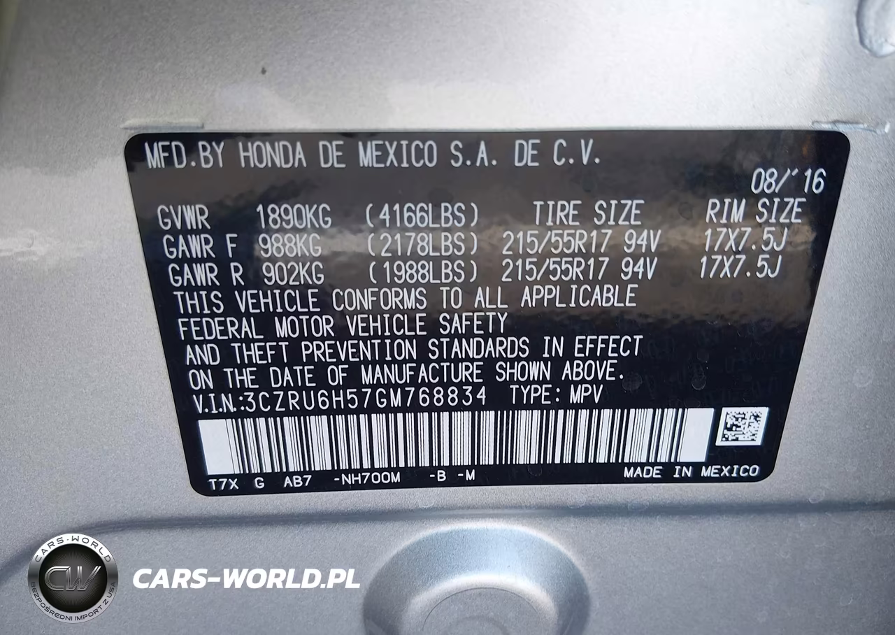 2016 Honda Hr-V Ex VIN:3CZRU6H57GM768834 - 9