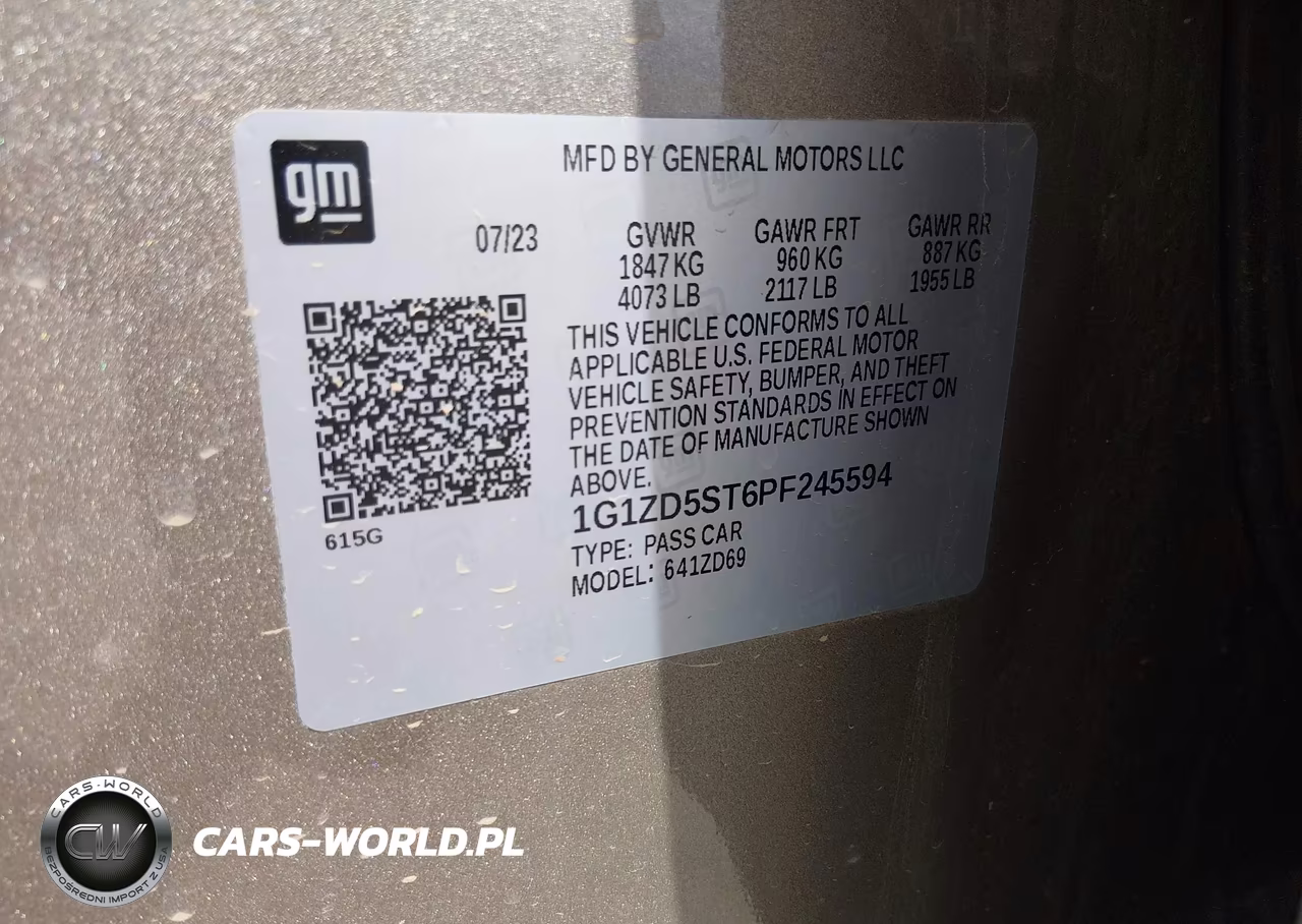 2023 Chevrolet Malibu Fwd 1Lt VIN:1G1ZD5ST6PF245594 - 9