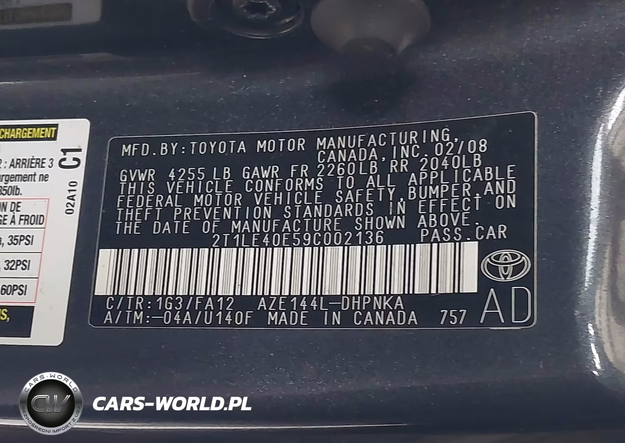 2009 Toyota Matrix S VIN:2T1LE40E59C002136 - 9