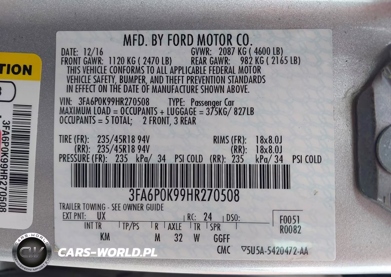 2017 Ford Fusion Titanium VIN:3FA6P0K99HR270508 - 9