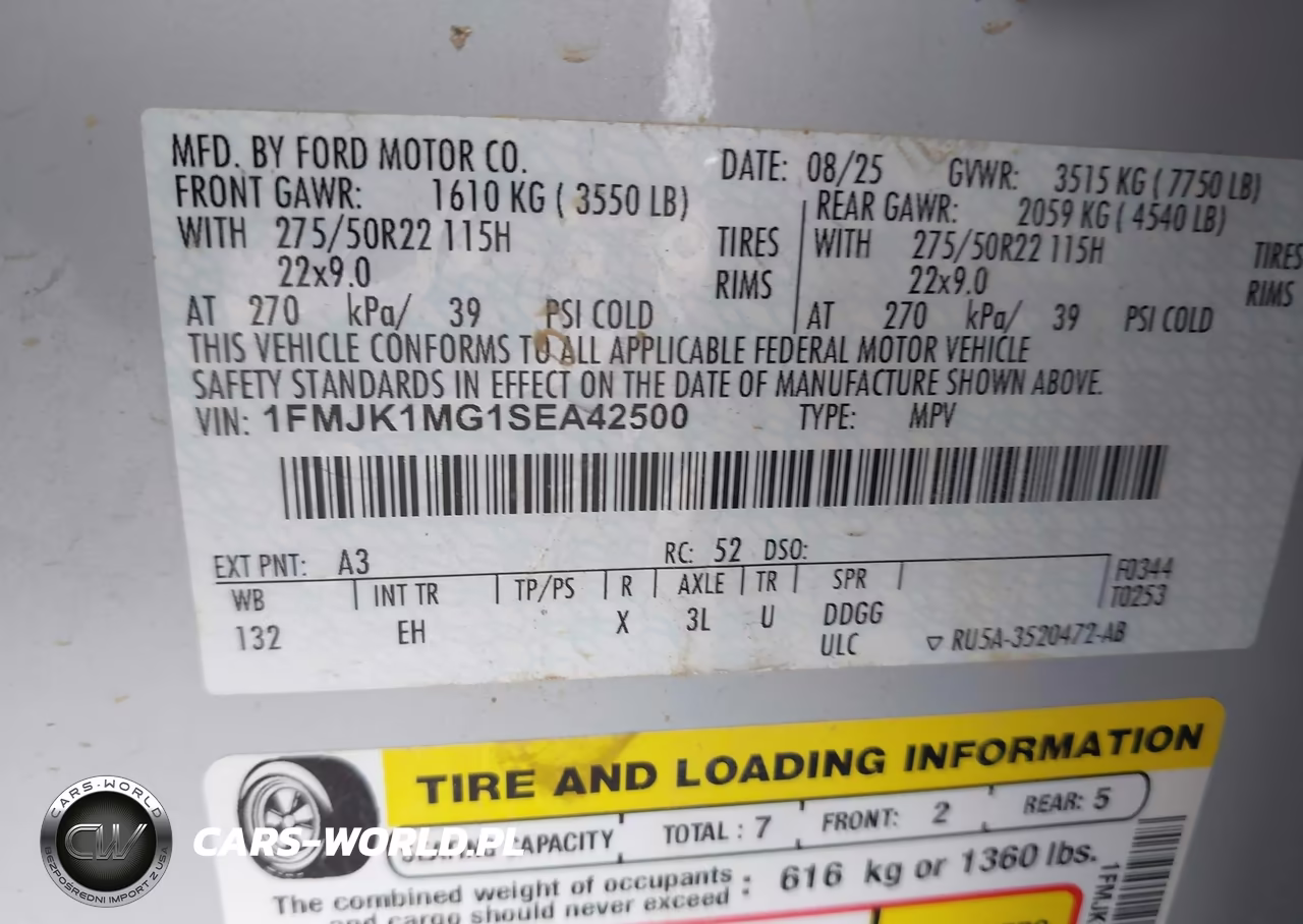 2025 Ford Expedition Platinum Max VIN:1FMJK1MG1SEA42500 - 9