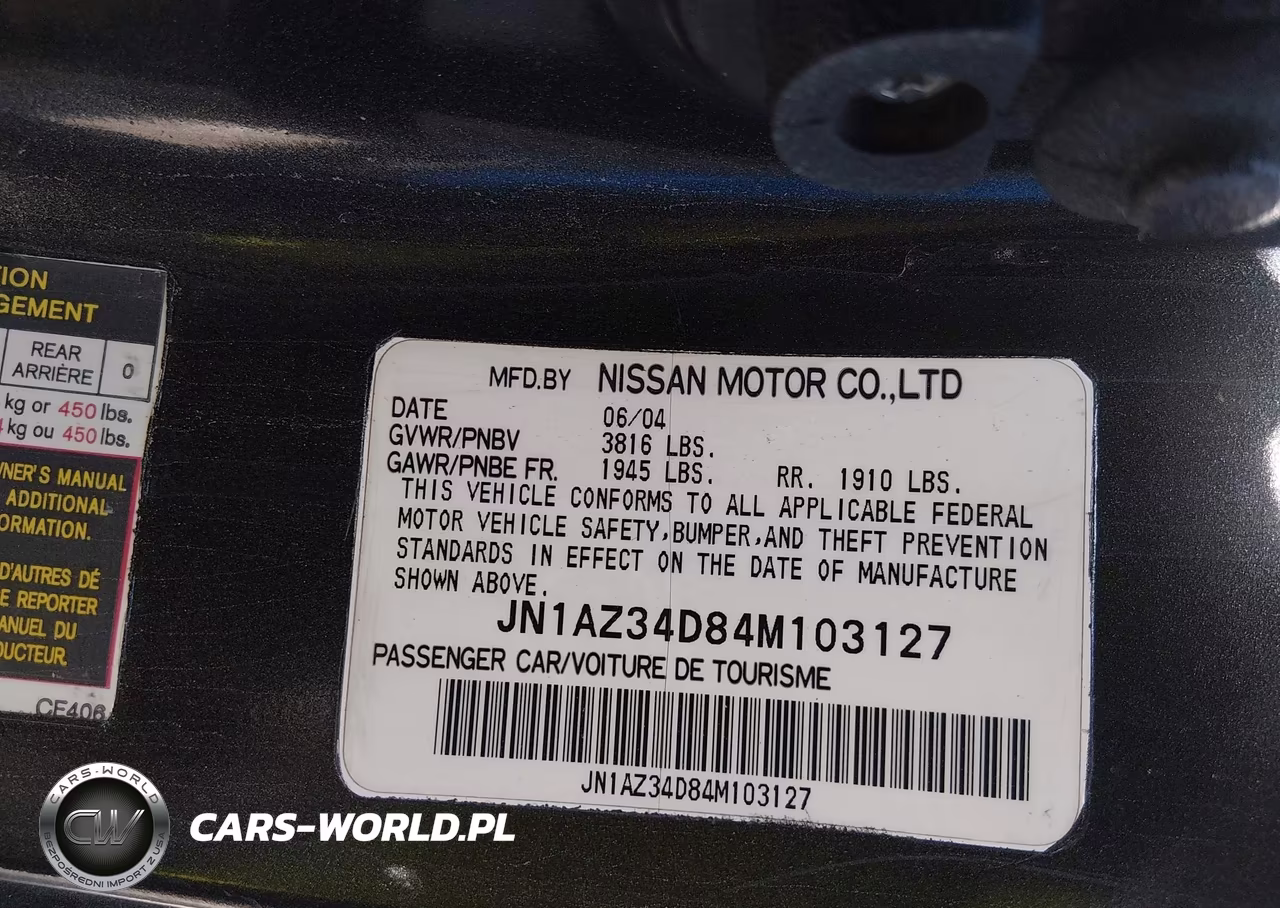 2004 Nissan 350Z Touring VIN:JN1AZ34D84M103127 - 9