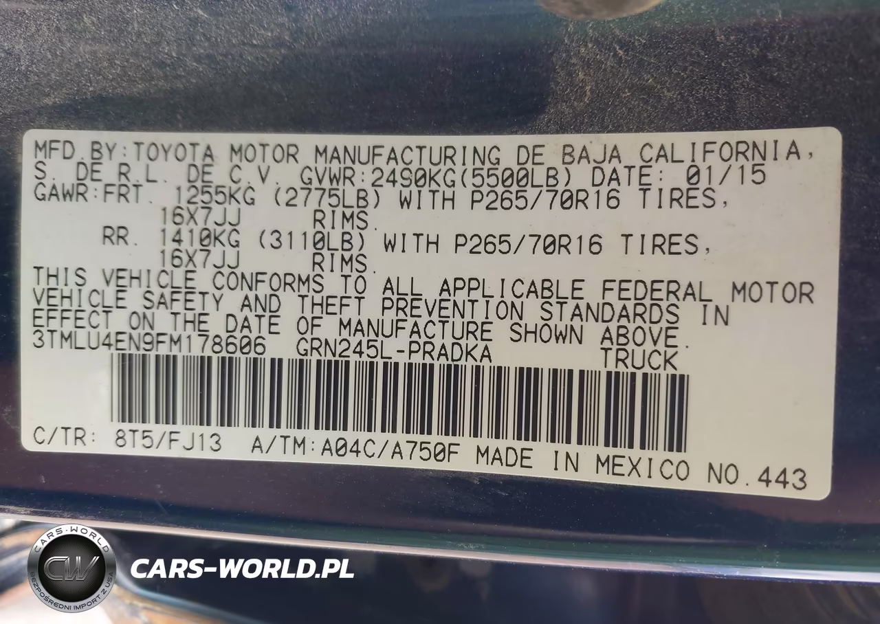 2015 Toyota Tacoma Base V6 VIN:3TMLU4EN9FM178606 - 9