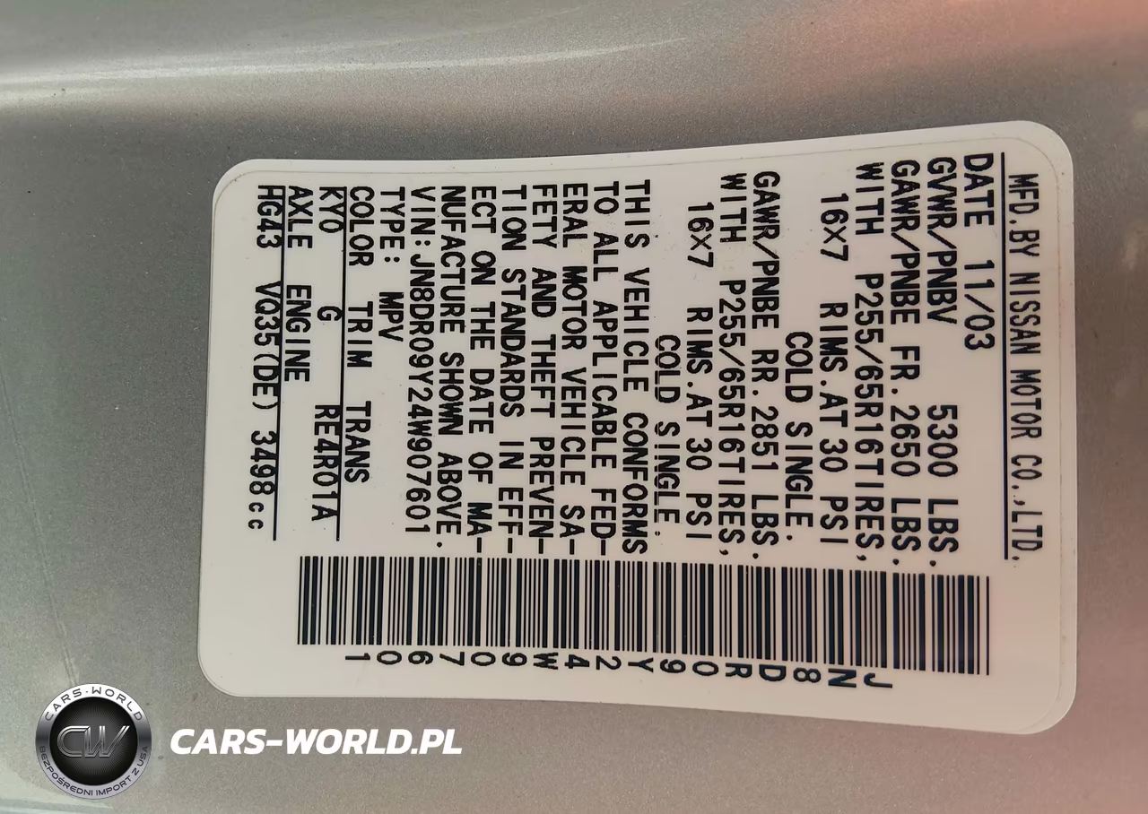 2004 Nissan Pathfinder Se VIN:JN8DR09Y24W907601 - 9