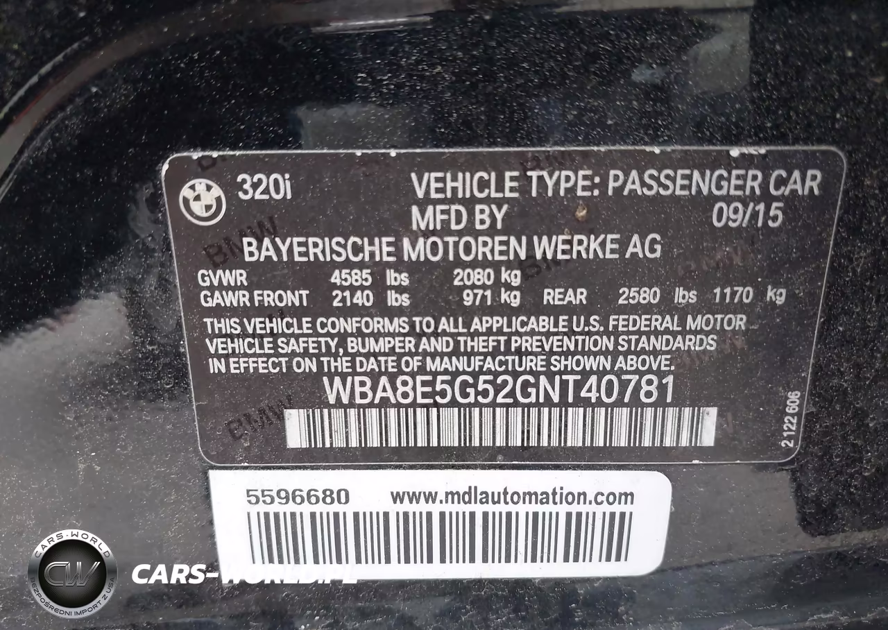 2016 BMW 320I xDrive VIN:WBA8E5G52GNT40781 - 9